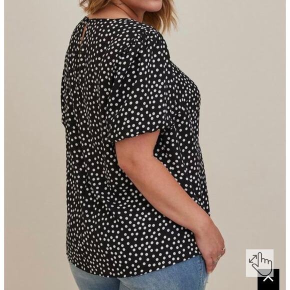 Torrid Abbey Georgette Puff Sleev Blouse 2 - Picture 2 of 8